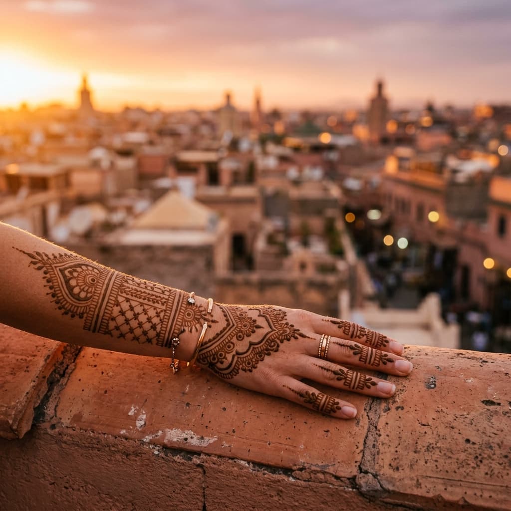 Post — henna crop on a rooftop