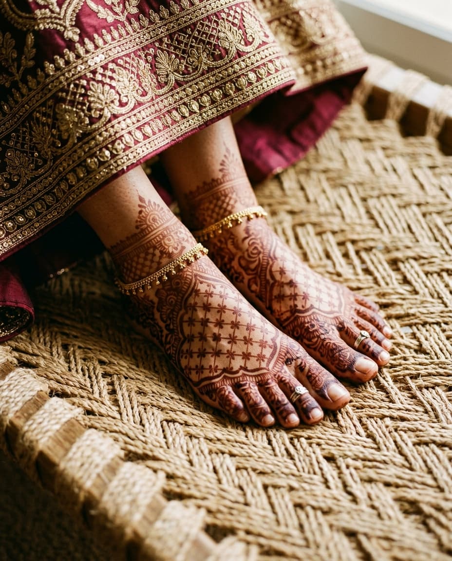 Jaali feet, seated pose, 4:5