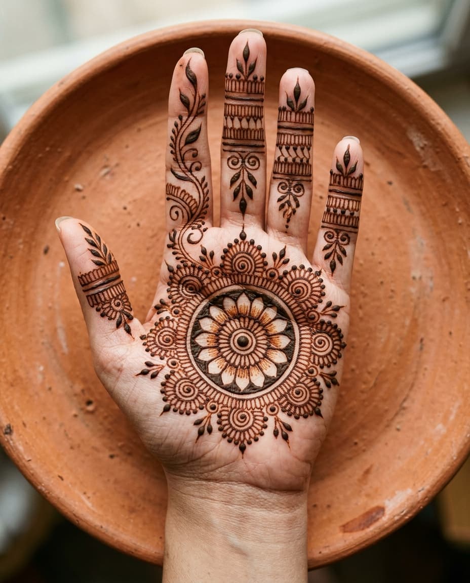 Mandala palm centrepiece, 4:5