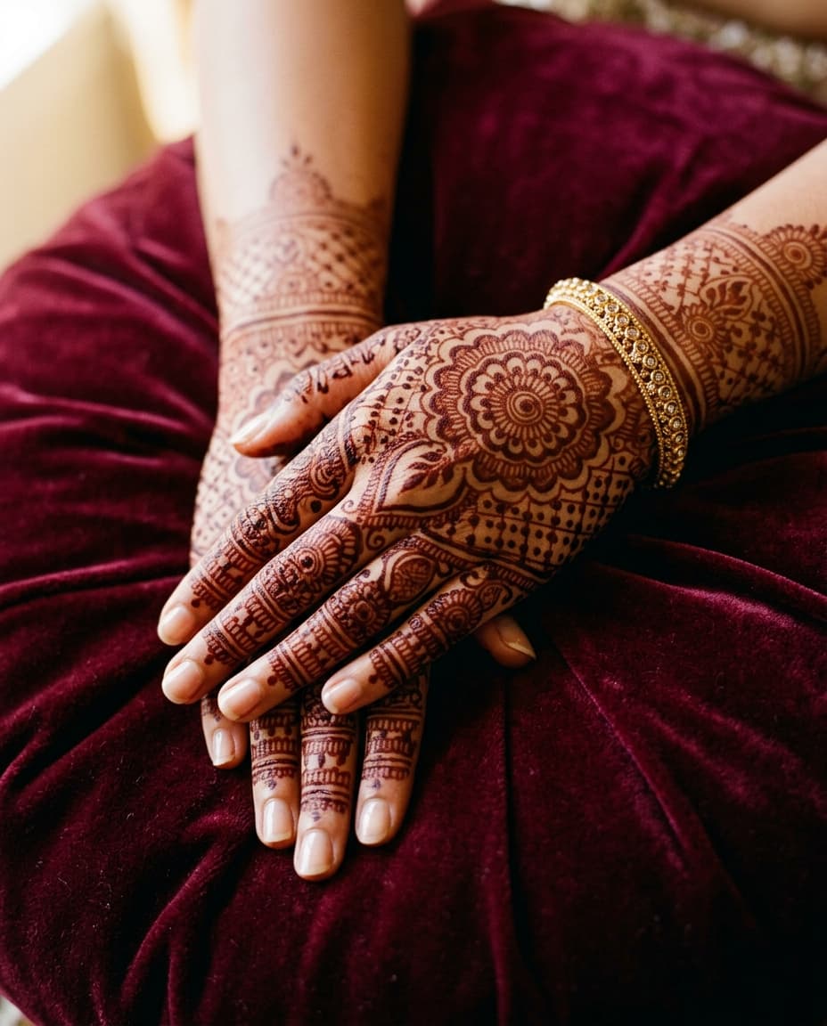 Royal heritage bridal hands with jewellery, 4:5