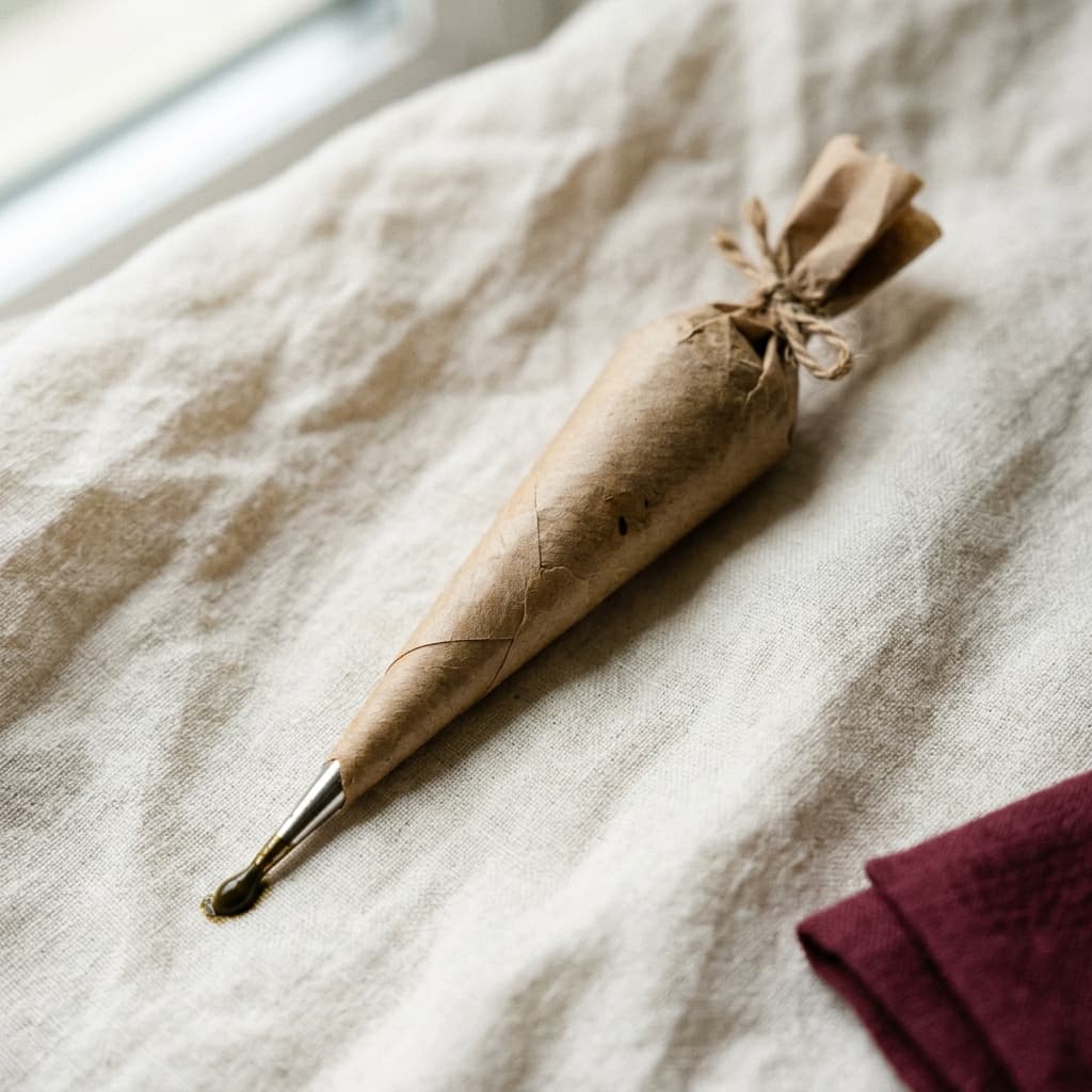 Product — single cone on cream linen, 1:1