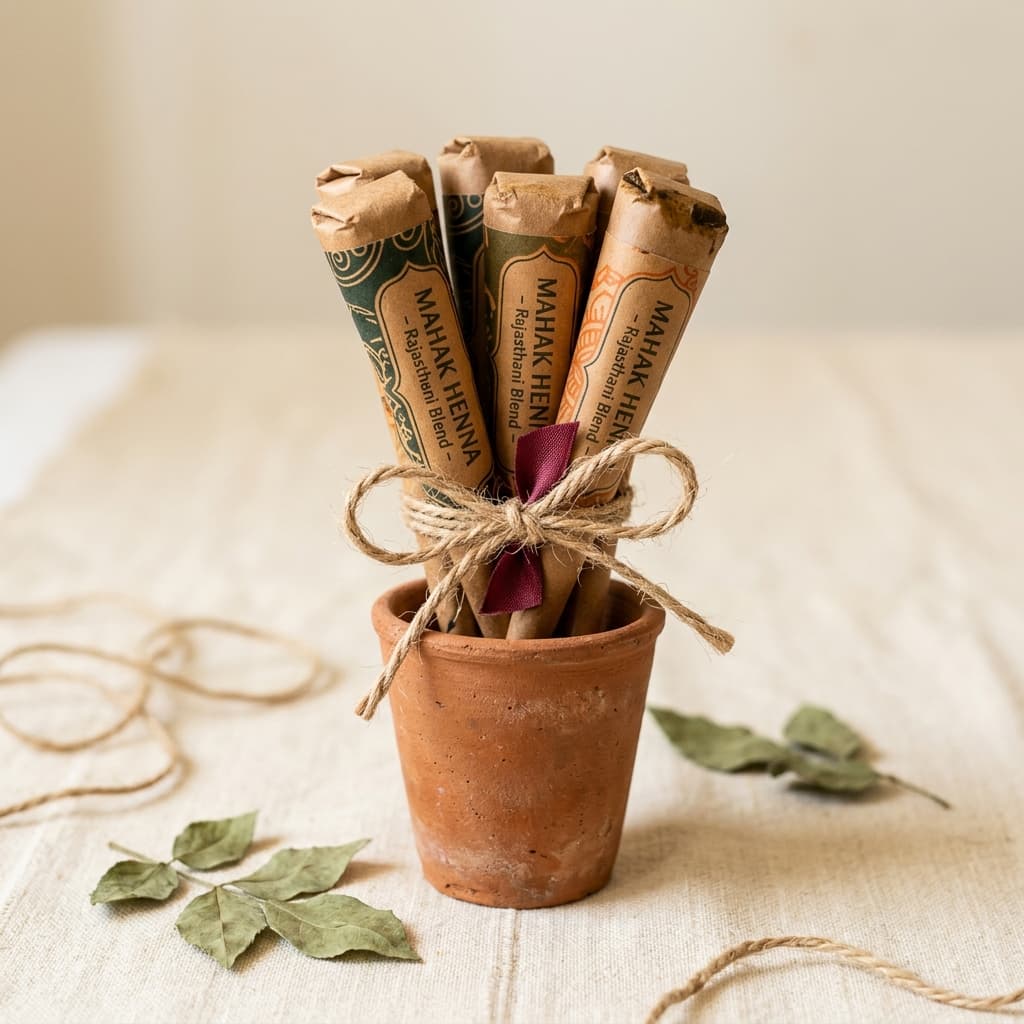 Product — six cones bundled with jute twine, 1:1